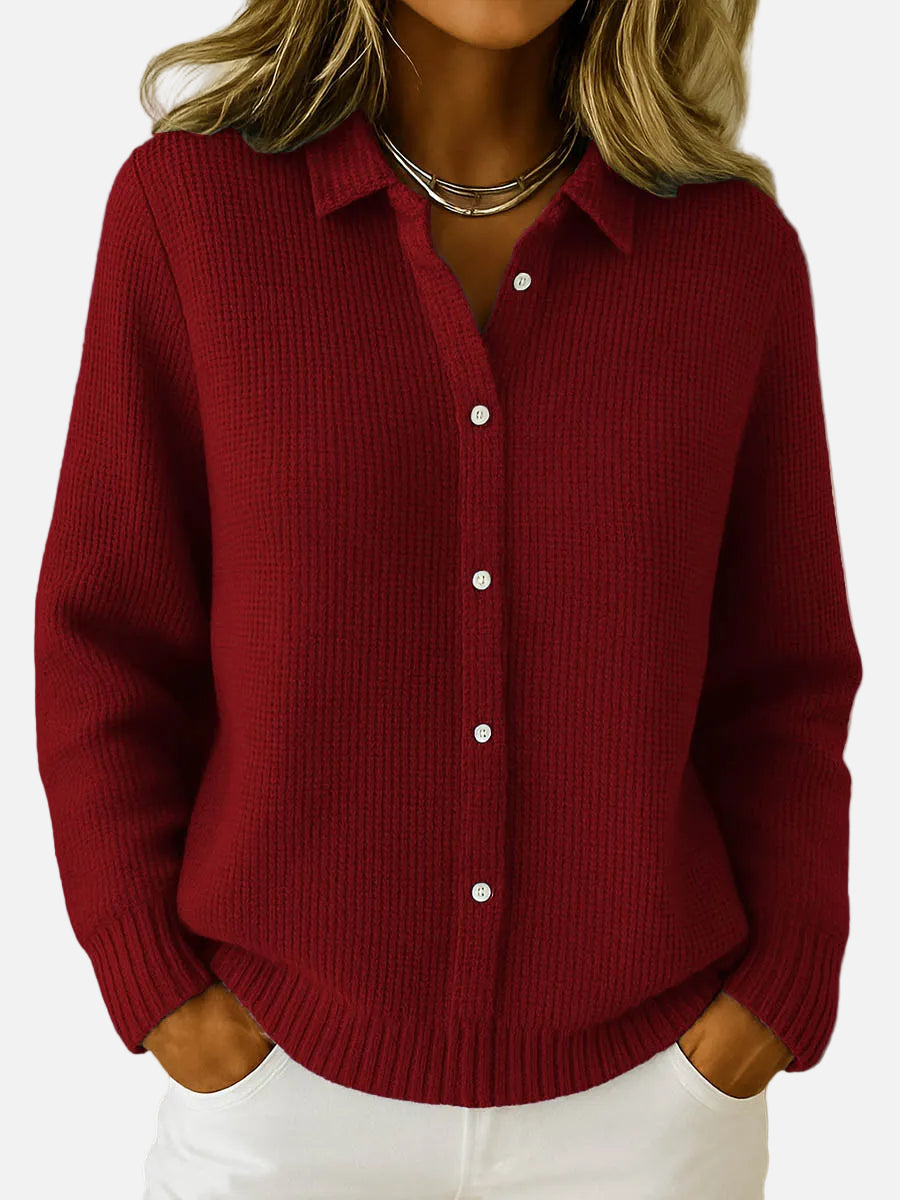 Tereza – klasický kardigan z měkkého úpletu