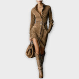 Semišové šaty s páskem