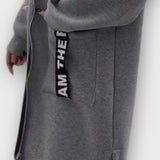 Městský pohodlný dlouhý kabát s kapucí