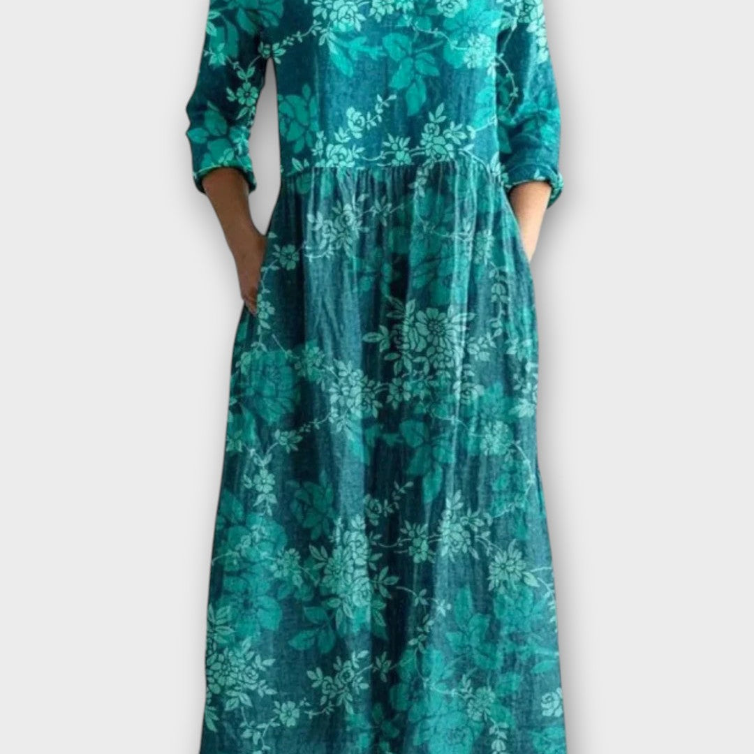 Vintage květinové maxi šaty