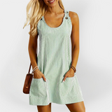 Šaty bez rukávů s pruhy