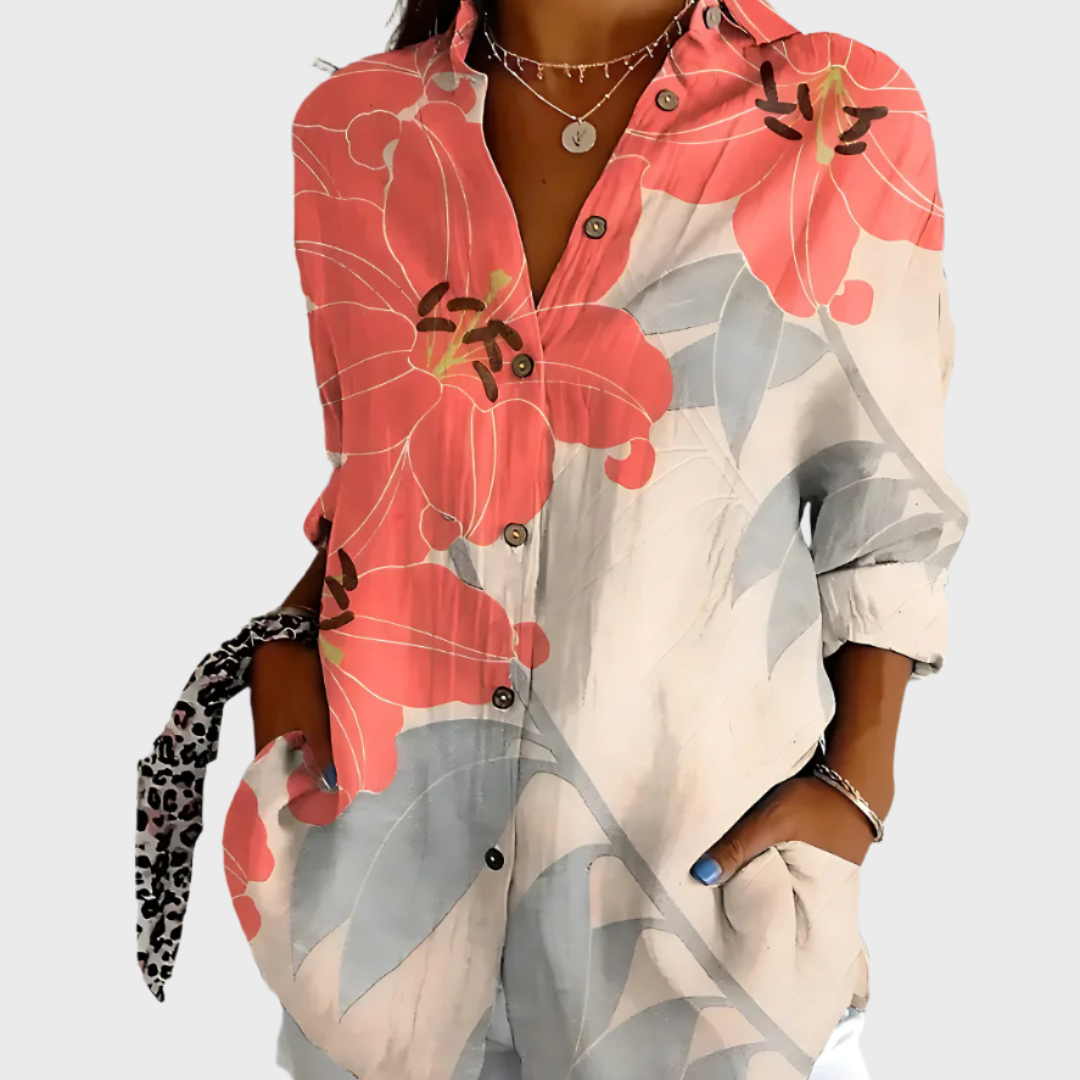 Bavlněná blůza s květinovým vzorem