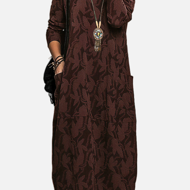 Cassie - Ležérní zimní šaty s kulatým výstřihem