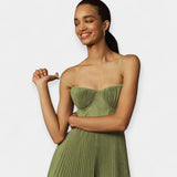 Midi šaty s plisováním a tylovými detaily