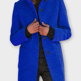 Nadčasový kabát s knoflíky a střední délkou