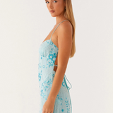 AURA - Lesklé šaty s ramínky