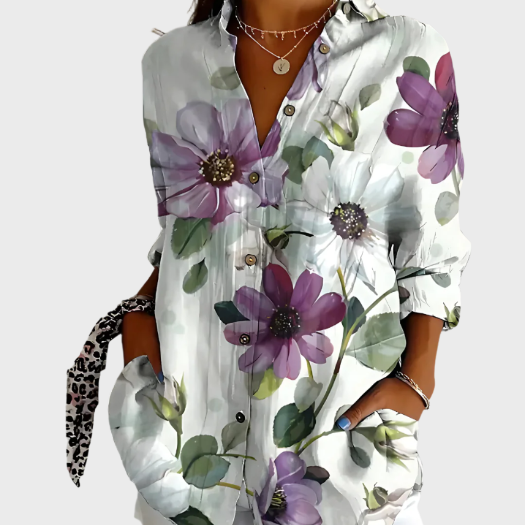 Bavlněná blůza s květinovým vzorem