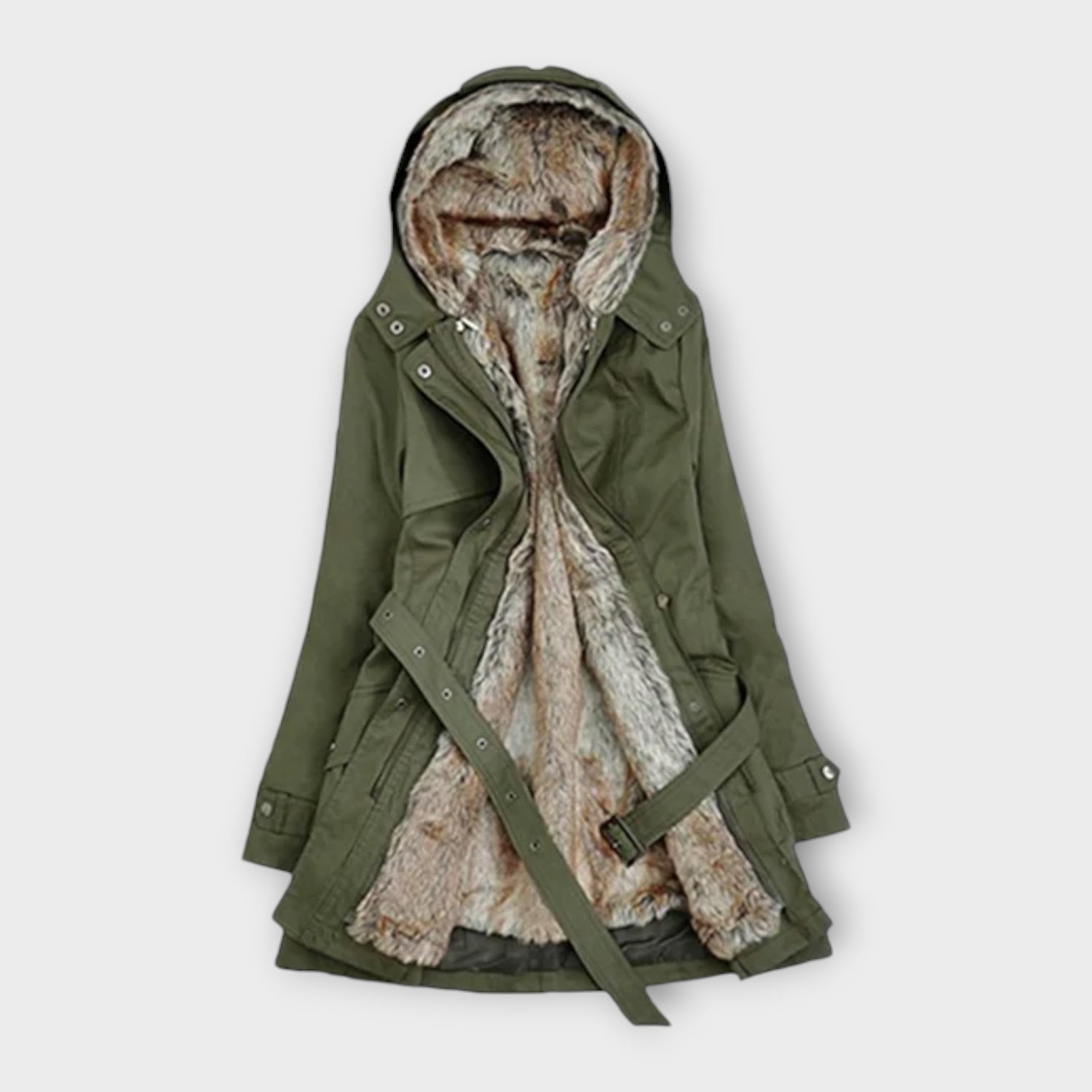 Mikash - Vlněný kabát s květinovou podšívkou