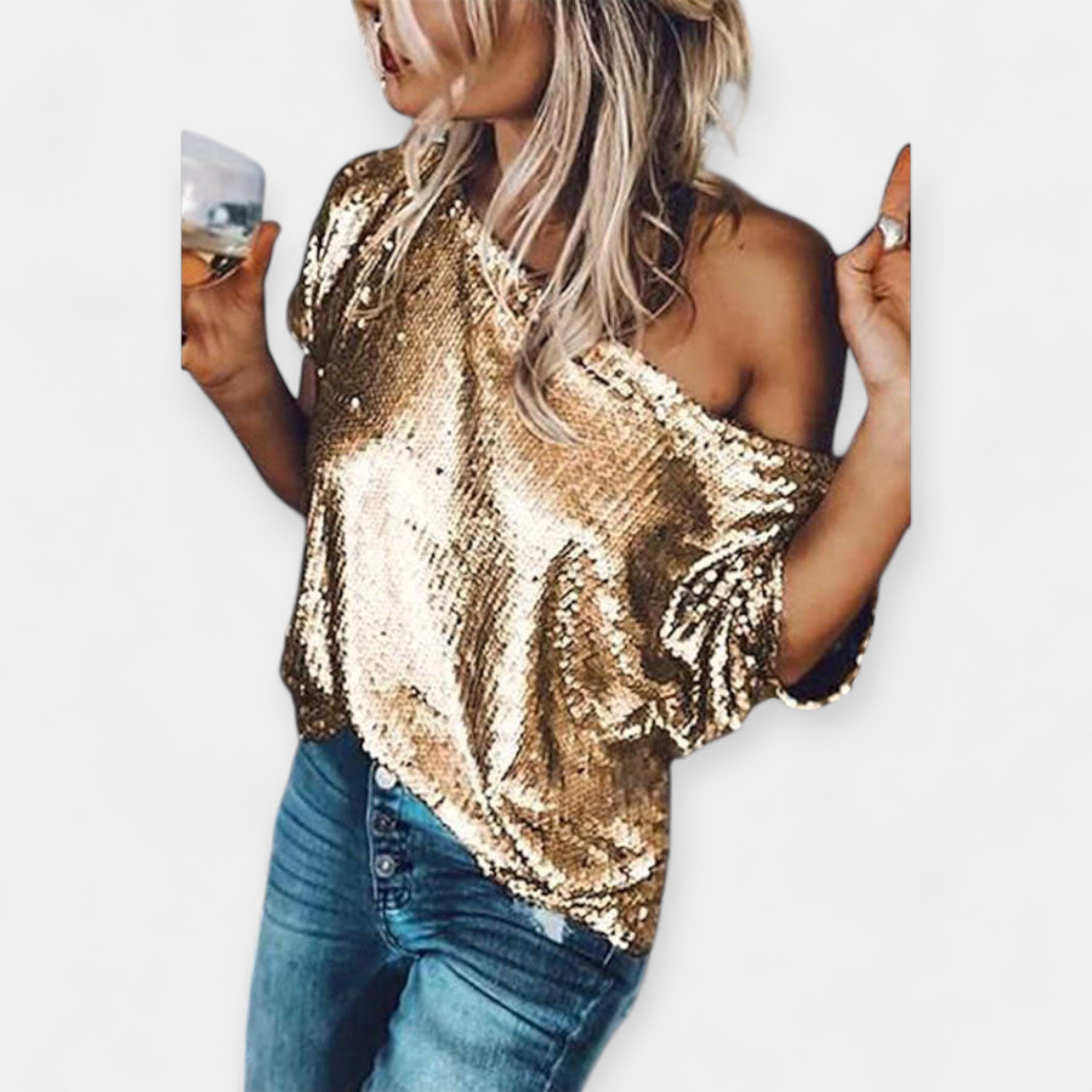 Blůza s flitrovou výšivkou