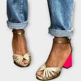 Elegantní Růžový Blokový Podpatek