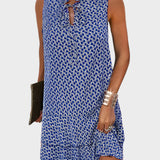 Mini šaty s vzorem a detailem na krku