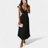 Maxi šaty s plisovaným designem