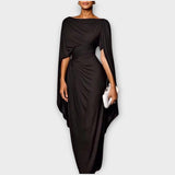 Šaty s jedním ramenem s elegantním drapováním na večerní příležitosti