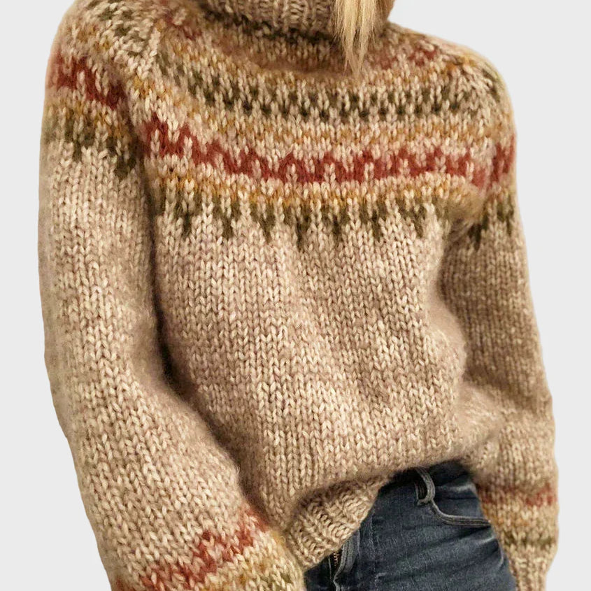 Pletený rolák s kulatým výstřihem