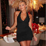 AURA - Mini šaty s krajkou