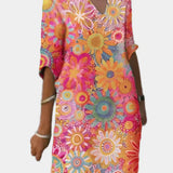 Barevné šaty s květinovým vzorem