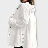 Sametová bunda s kapucí na knoflíky