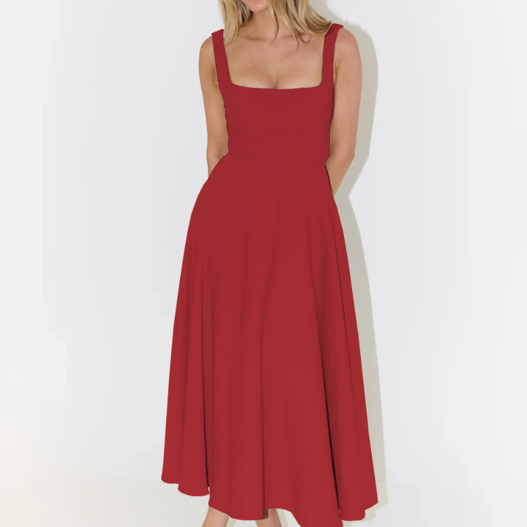 Elegantní midi šaty s romantickým střihem