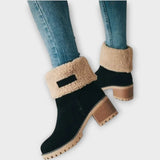 Zimní teplé kotníkové boty s umělou kožešinou