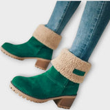 Zimní teplé kotníkové boty s umělou kožešinou