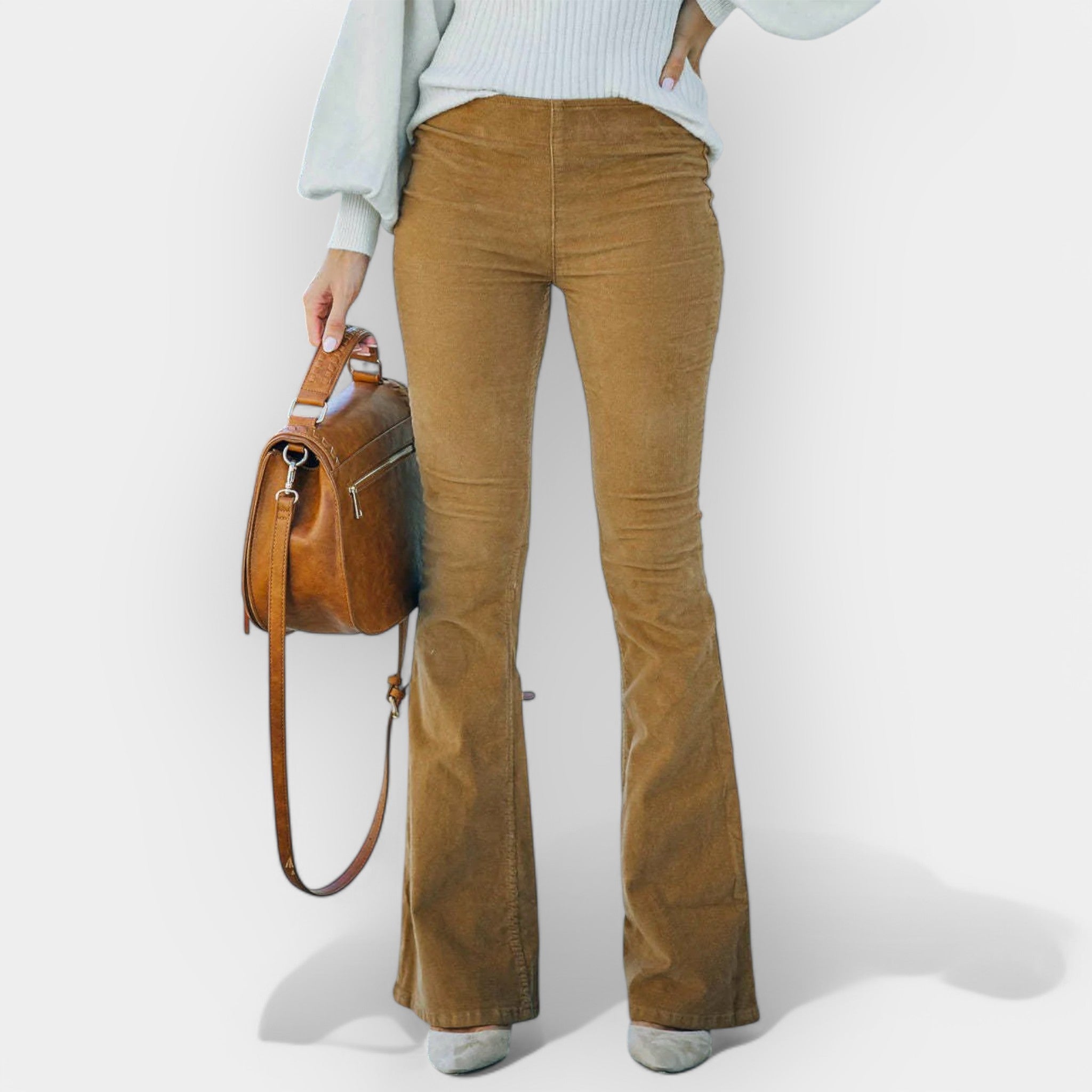 Kalhoty s vysokým pasem a širokými nohavicemi