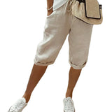 Elegantní dámské lněné kalhoty