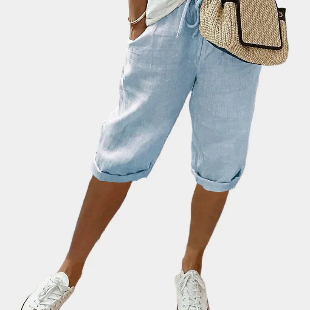 Elegantní dámské lněné kalhoty