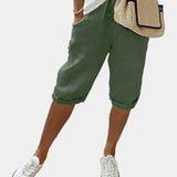 Elegantní dámské lněné kalhoty