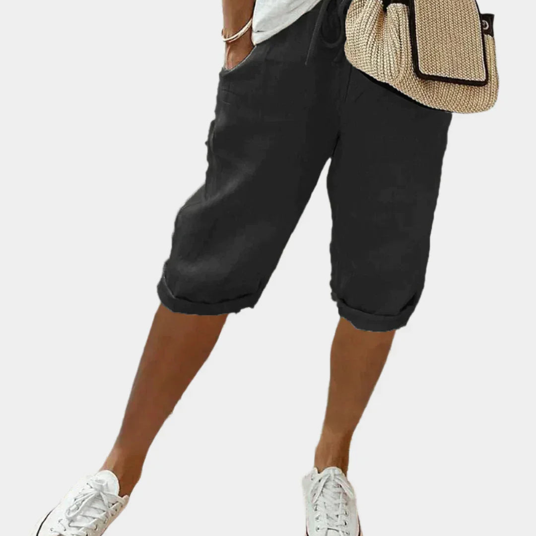 Elegantní dámské lněné kalhoty