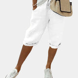 Elegantní dámské lněné kalhoty