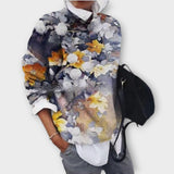 Elegantní vzorovaný svetr s uměleckými detaily