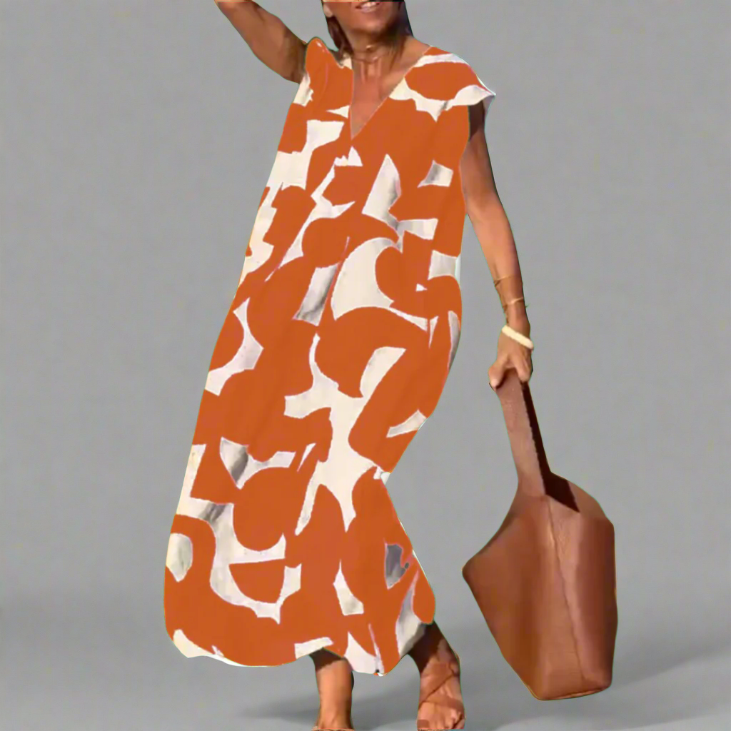 V Šaty s Tiskem Tkaniny