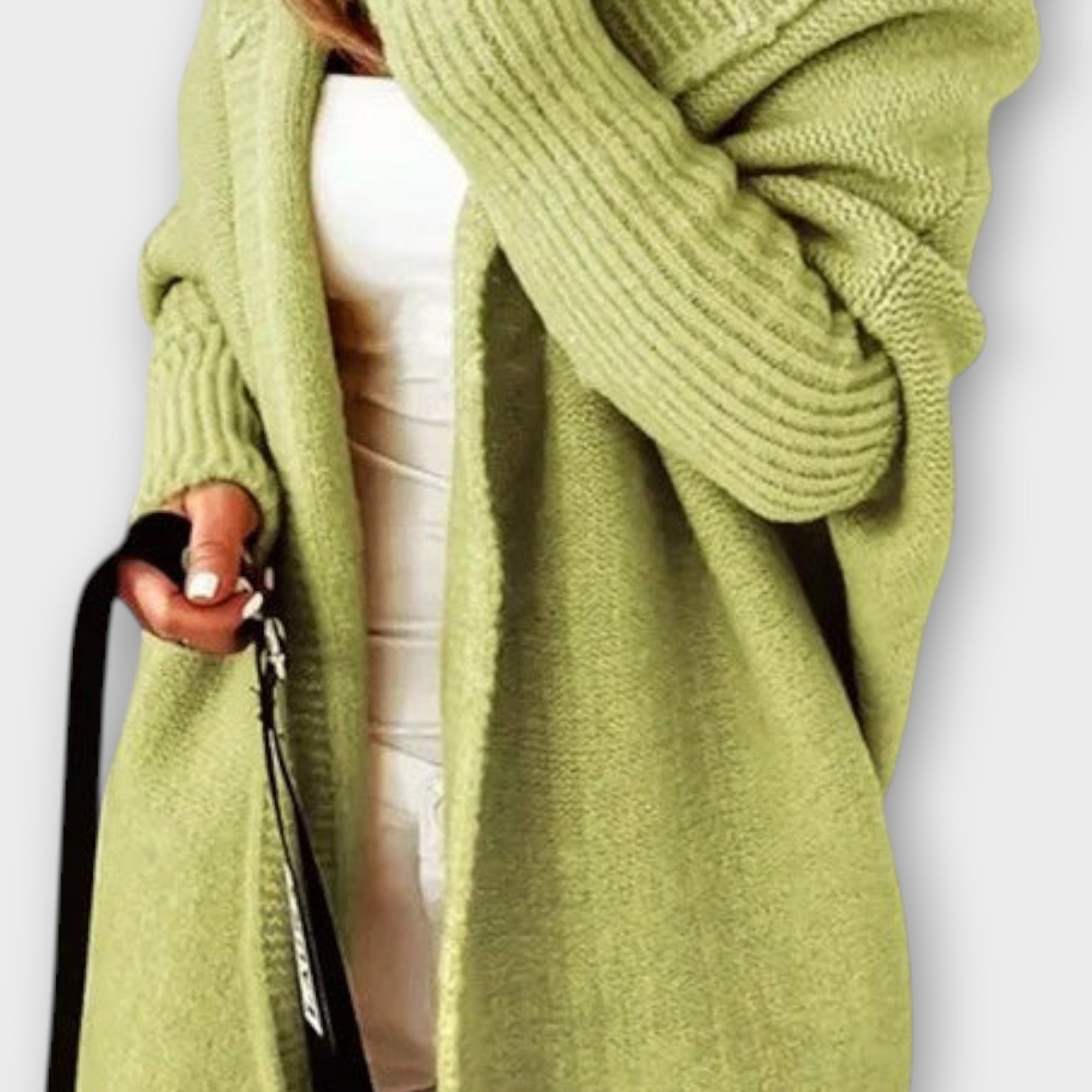 Pohodlný otevřený cardigan s pleteným vzorem