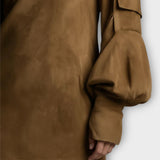 Vintage semišové minišaty s rolákem