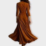 Vintage sametové maxi šaty s knoflíky