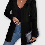 Texturovaný zip-up kardigan s kapucí