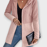 Texturovaný zip-up kardigan s kapucí