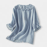 Pruhovaná košile s dekoračním límcem