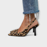 Slingback s leopardím potiskem