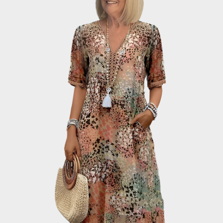 Vzdušné letní šaty s výstřihem do V