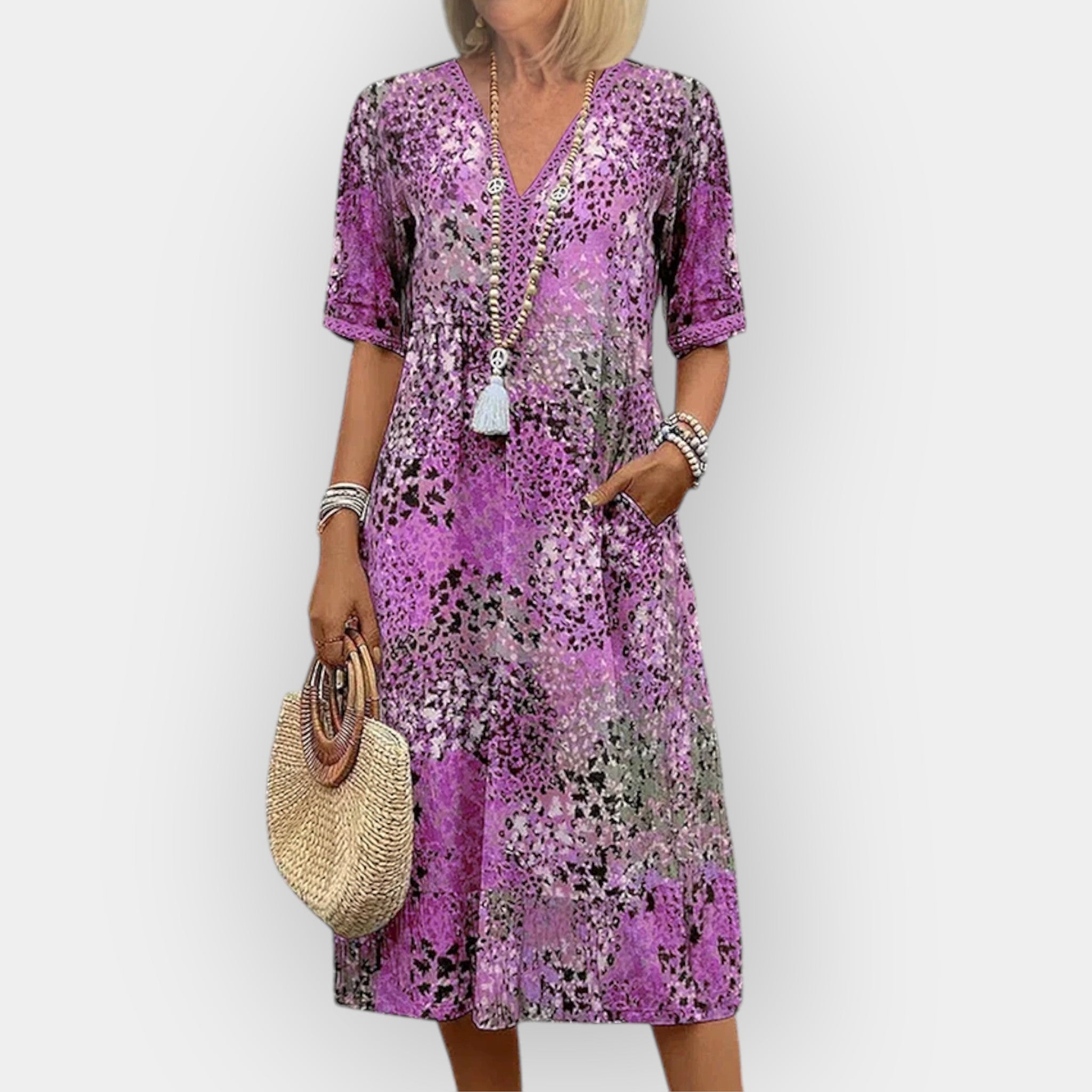 Květinové Midi Šaty se Stylem