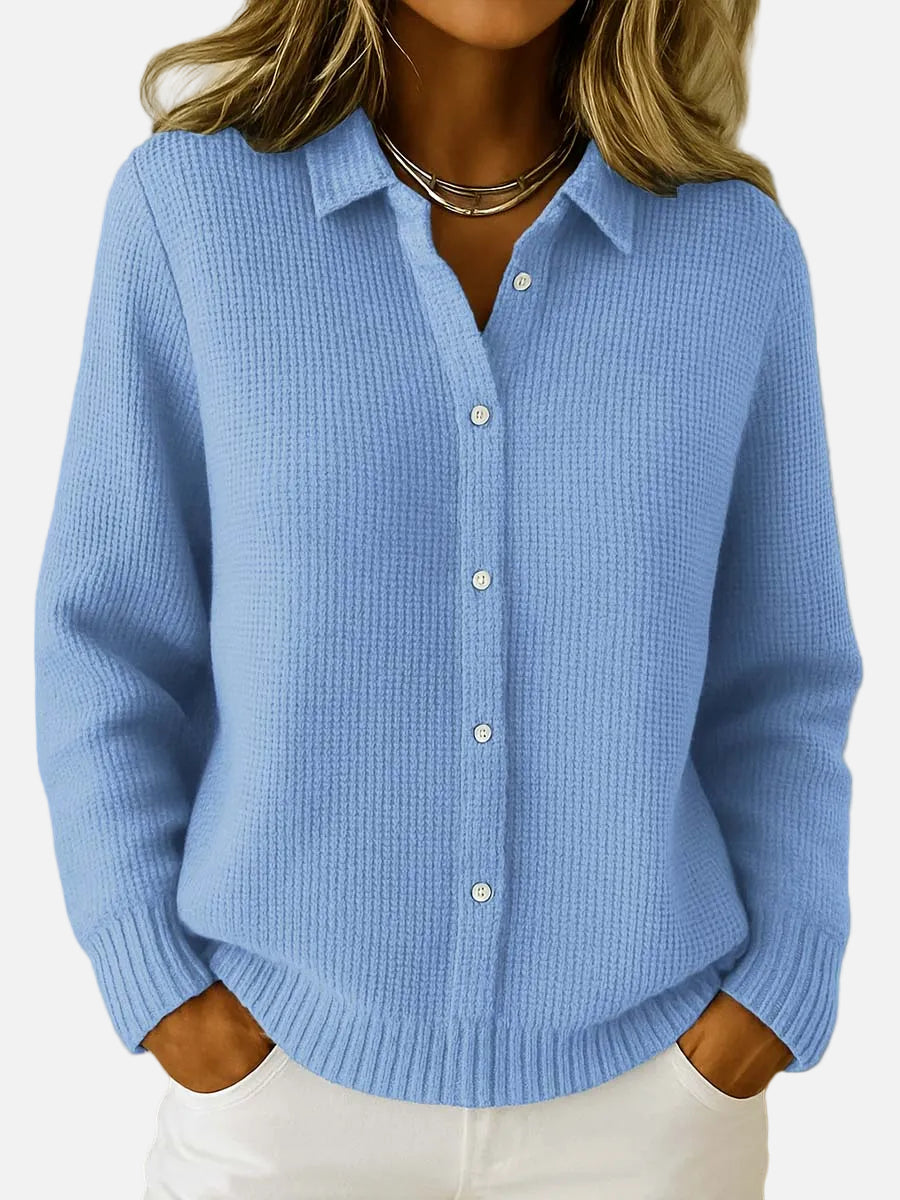 Tereza – klasický kardigan z měkkého úpletu