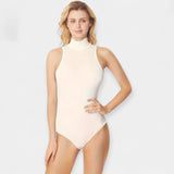 Bodysuit bez rukávů s vysokým límcem