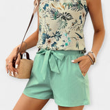 Sada s tropickým potiskem a halter topem