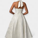 Midi šaty s odhaleným zadním dílem a korzetovým designem