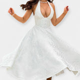 Midi šaty s odhaleným zadním dílem a korzetovým designem