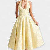 Midi šaty s odhaleným zadním dílem a korzetovým designem