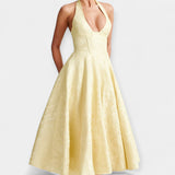 Midi šaty s odhaleným zadním dílem a korzetovým designem