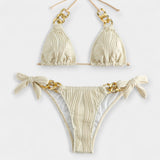Pruhovaný bikini set s volány