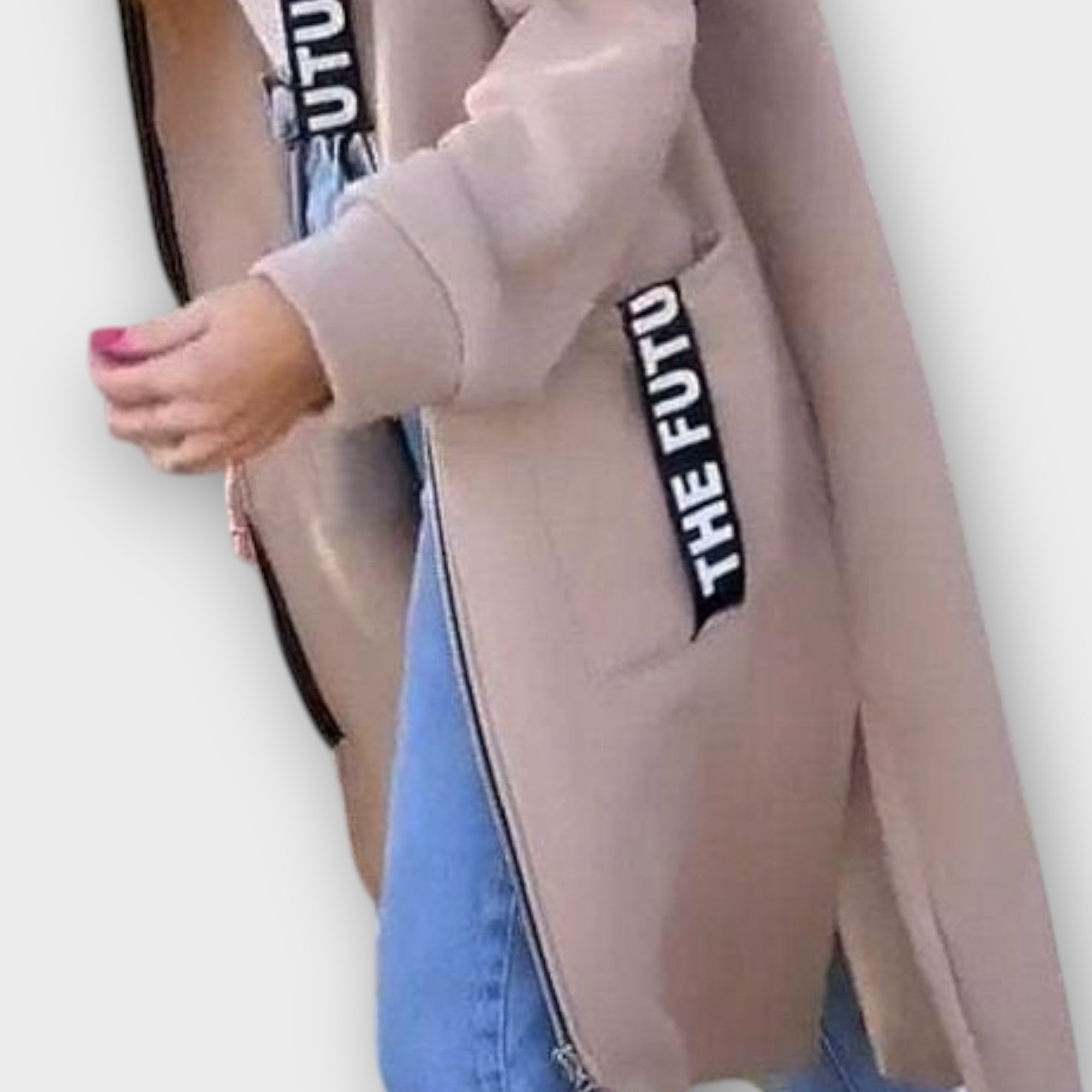 Městský pohodlný dlouhý kabát s kapucí